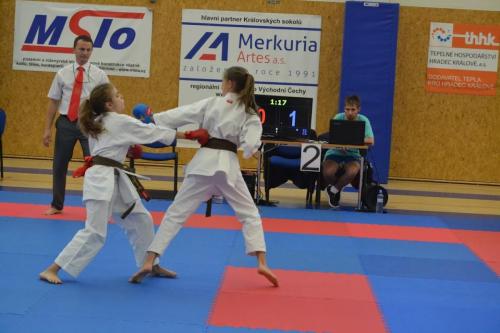 Klárka v kumite na Mčr v Hradci 2018